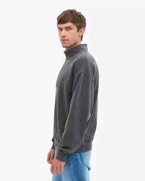 Colorful Standard Organic Quarter Zip Faded Black Pullover